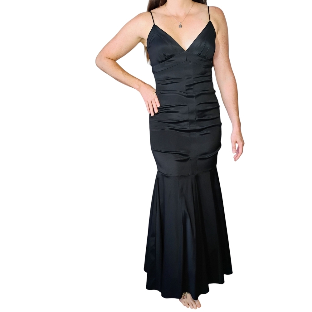 Vintage Cache Gown Womens XS 2 Black Prom Dress Evening Mermaid‎ Y2K Tulle